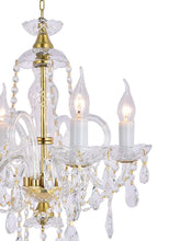 Load image into Gallery viewer, Bohemian Prague 4 Arm Crystal Chandelier - Brass Fixtures
