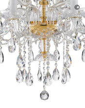 Load image into Gallery viewer, Bohemian Brilliance 12 Arm Crystal Chandelier- GOLD - Designer Chandelier 
