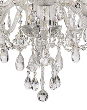 Load image into Gallery viewer, Bohemian Prague 5 Arm Crystal Chandelier - Chrome Fixtures - Designer Chandelier 
