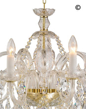 Load image into Gallery viewer, Bohemian Prague 8 Arm Crystal Chandelier - Brass Fixtures - Designer Chandelier 
