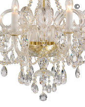 Load image into Gallery viewer, Bohemian Prague 8 Arm Crystal Chandelier - Brass Fixtures - Designer Chandelier 
