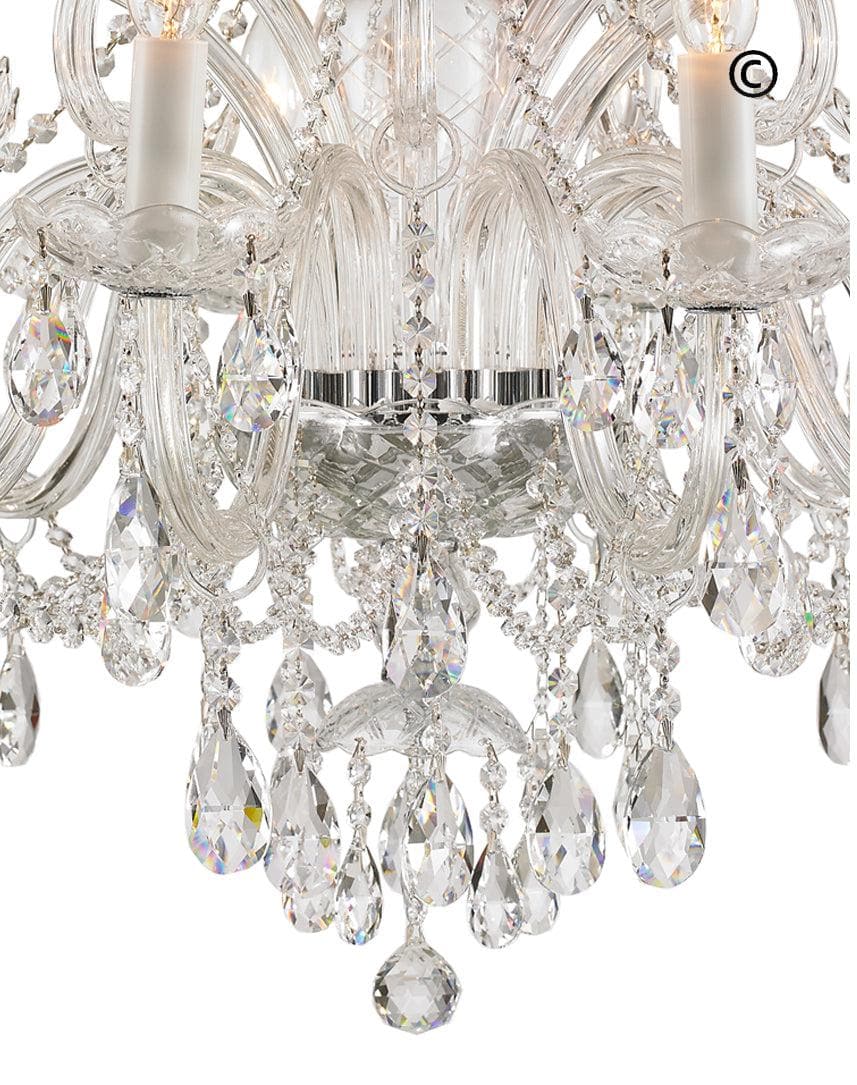 Bohemian Prague 10 Arm Crystal Chandelier - Chrome Fixtures - Designer Chandelier 