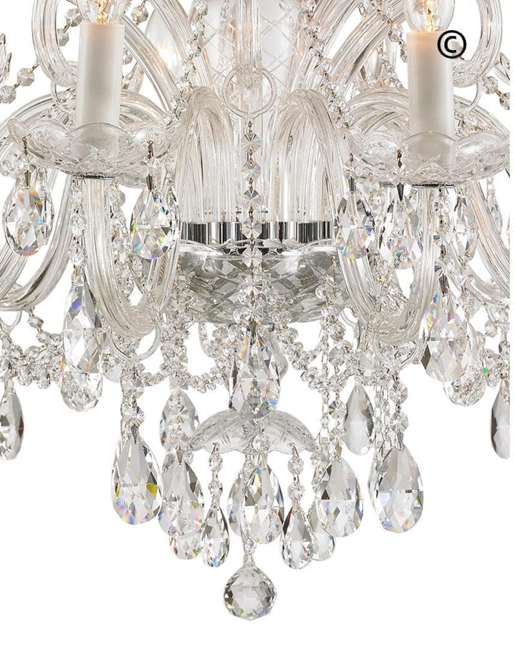 Bohemian Prague 10 Arm Crystal Chandelier - Chrome Fixtures - Designer Chandelier 