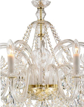 Load image into Gallery viewer, Bohemian Prague 10 Arm Crystal Chandelier - Brass Fixtures - Designer Chandelier 
