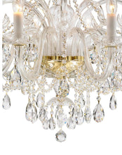 Load image into Gallery viewer, Bohemian Prague 10 Arm Crystal Chandelier - Brass Fixtures
