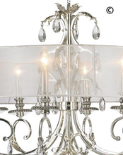 Load image into Gallery viewer, ARIA - Hampton 6 Arm Chandelier - Silver Plated - Orb Outer Shade - Designer Chandelier 

