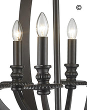 Load image into Gallery viewer, Hampton Orb - 8 Light - Dark Bronze - Designer Chandelier 
