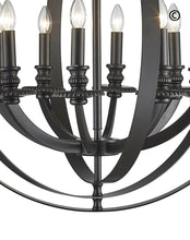 Load image into Gallery viewer, Hampton Orb - 8 Light - Dark Bronze - Designer Chandelier 
