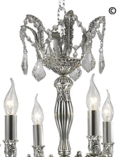 Load image into Gallery viewer, AMERICANA 6 Light Crystal Chandelier - Silver Plated - Designer Chandelier 
