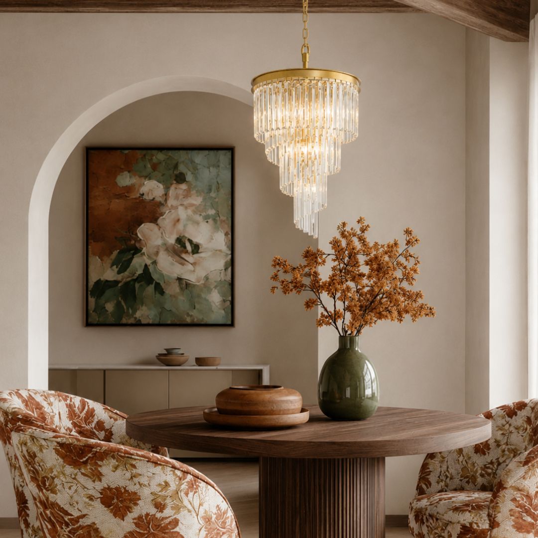NewYork Oasis Spiral Chandelier - Antique Gold - Width: 40cm