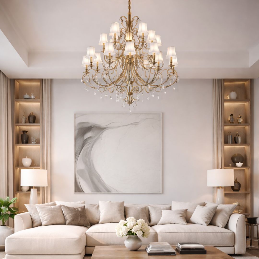 ARIA - Hampton 24 Arm Chandelier - Brass