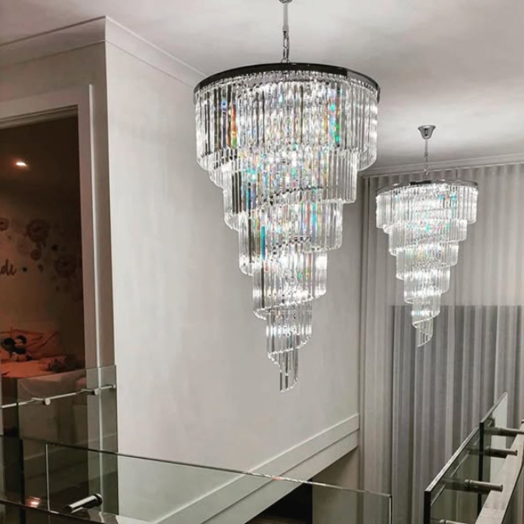 NewYork Oasis Spiral Chandelier - Chrome - W:80cm