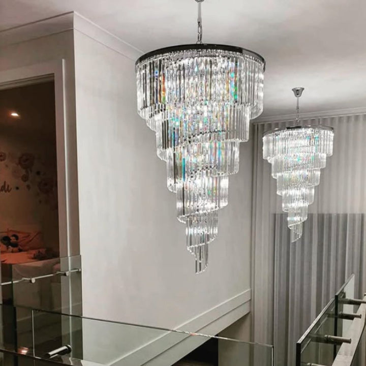NewYork Oasis Spiral Chandelier - Chrome - W:80cm