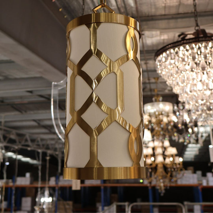 Niles Collection - Pendant - Satin Brass - W:15.5cm