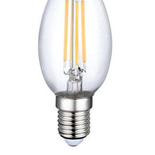 Load image into Gallery viewer, FLICKER FREE 4 Watt LED Candle Bulb E14 Socket - Dimmable Fancy Tip - Warm White (3000k)

