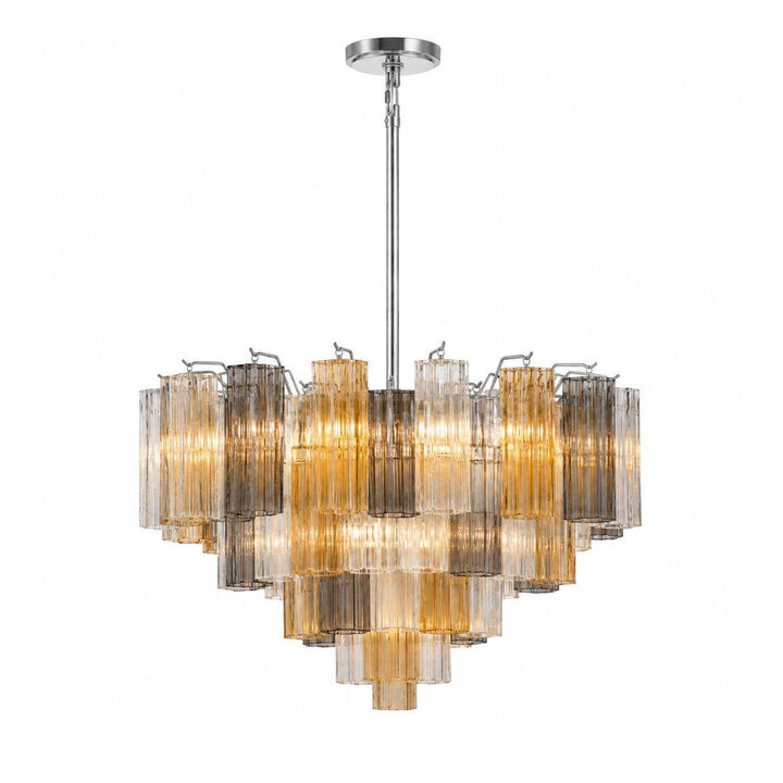 Odelle Collection - Ring Chandelier - Autumn & Chrome - W:68cm
