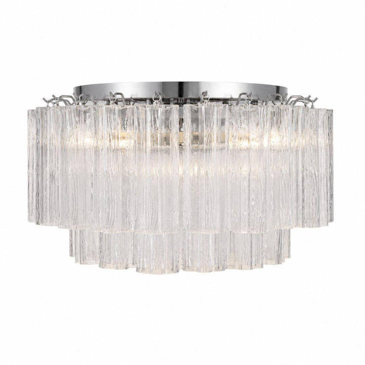 Odelle Collection - Flush Mount Chandelier - Clear & Chrome - W:56cm