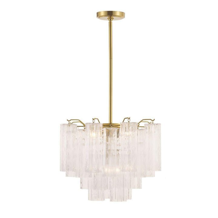 Odelle Collection - Ring Chandelier - Clear & Satin Brass - W:45cm