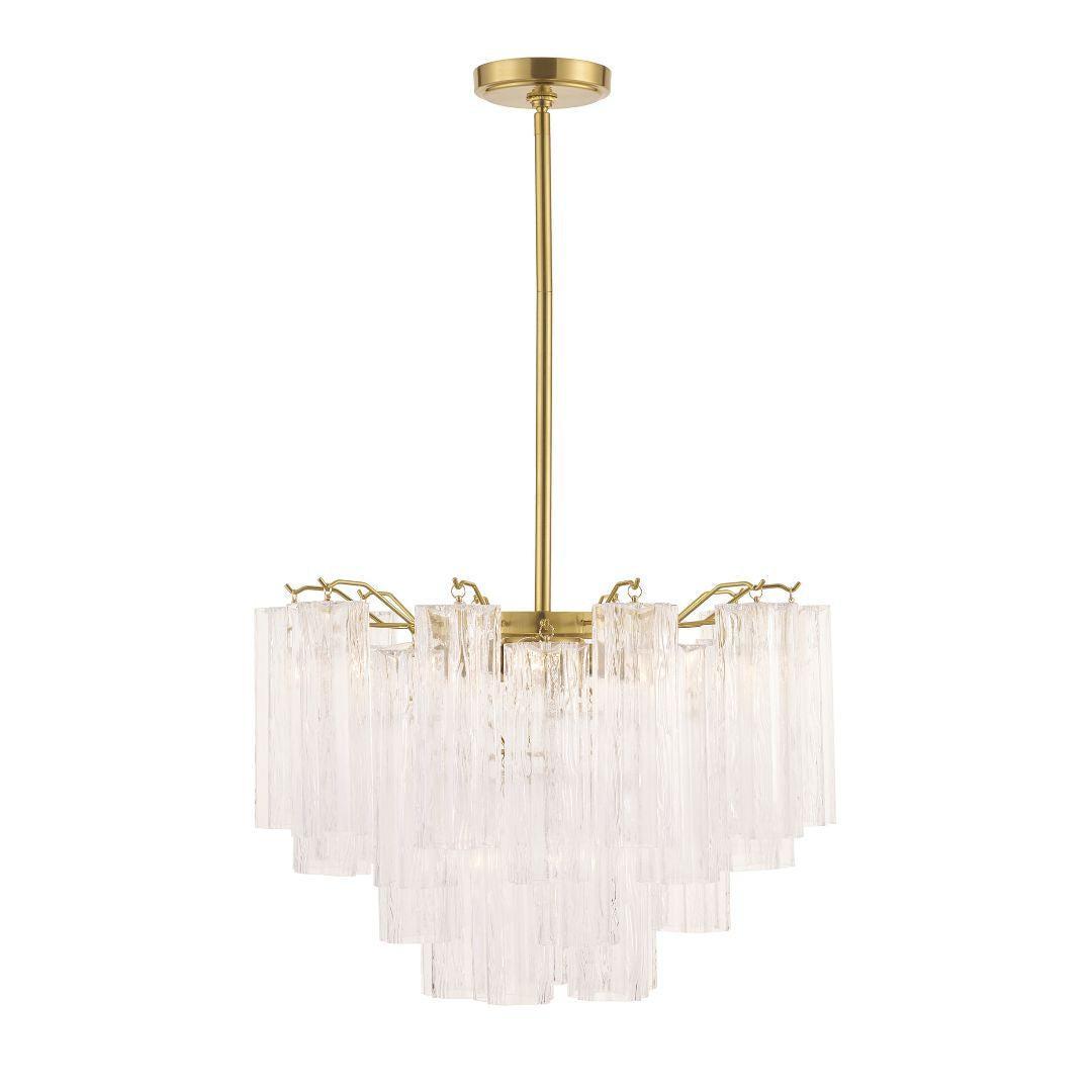 Odelle Collection - Ring Chandelier - Clear & Satin Brass - W:50cm