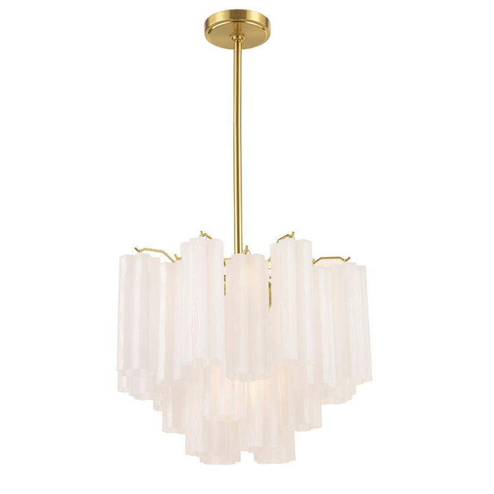 Odelle Collection - Ring Chandelier - White & Satin Brass - W:45cm