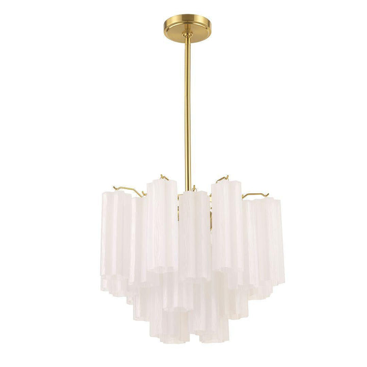 Odelle Collection - Ring Chandelier - White & Satin Brass - W:45cm