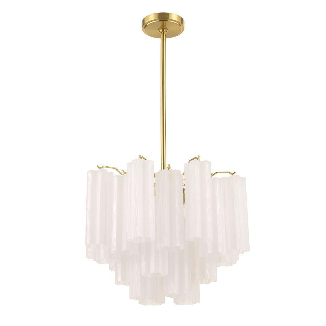 Odelle Collection - Ring Chandelier - White & Satin Brass - W:45cm