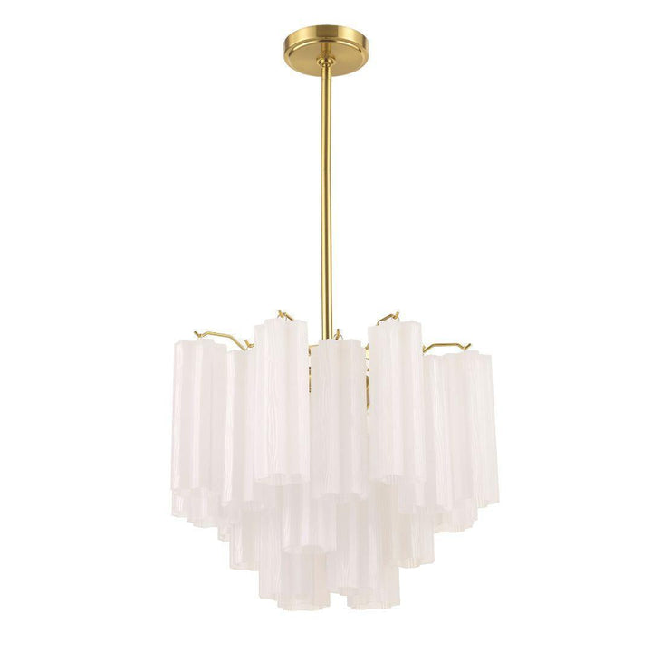 Odelle Collection - Ring Chandelier - White & Satin Brass - W:45cm