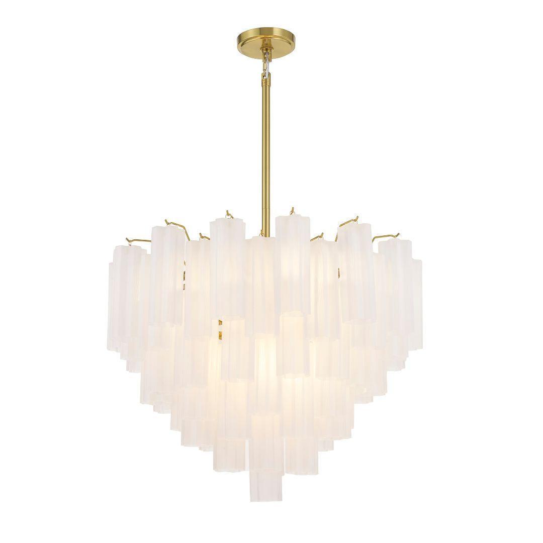 Odelle Collection - Ring Chandelier - White & Satin Brass - W:68cm