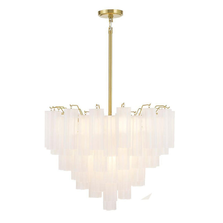 Odelle Collection - Ring Chandelier - White & Satin Brass - W:68cm