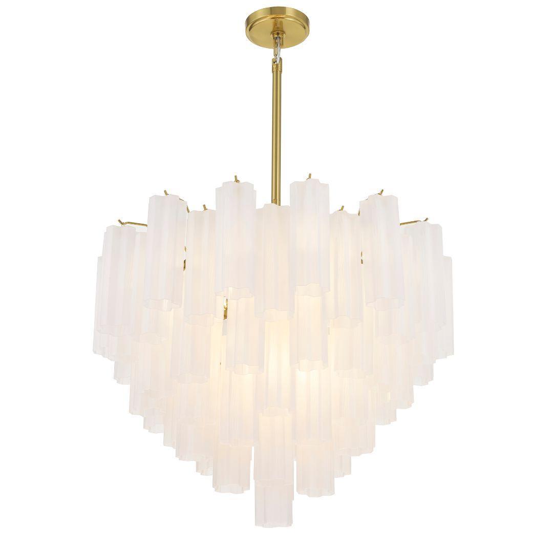 Odelle Collection - Ring Chandelier - White & Satin Brass - W:68cm