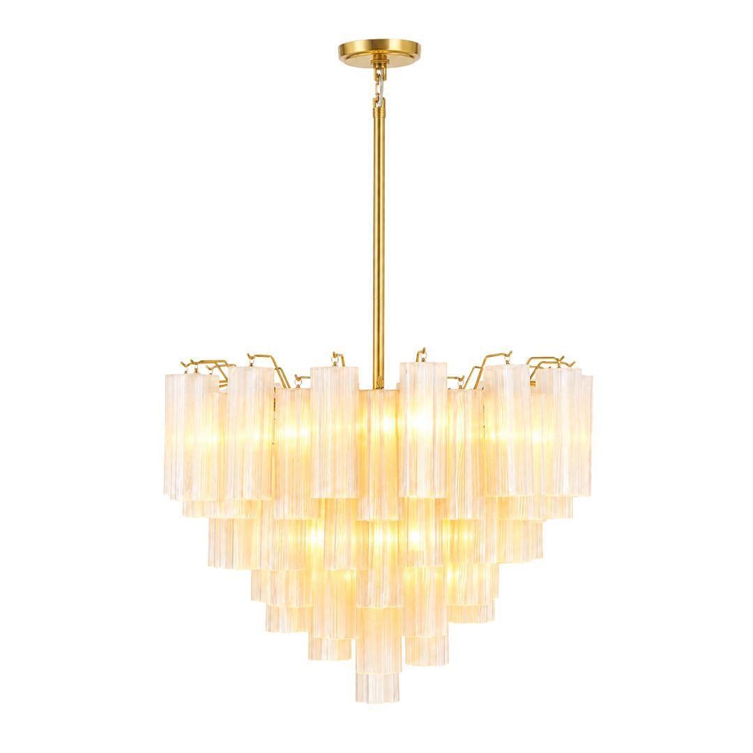 Odelle Collection - Ring Chandelier - White & Satin Brass - W:68cm
