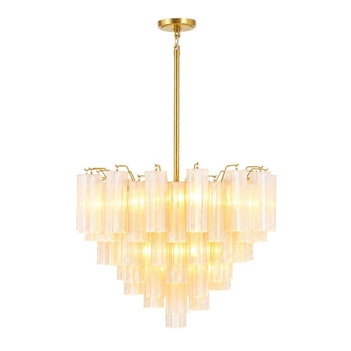 Odelle Collection - Ring Chandelier - White & Satin Brass - W:68cm