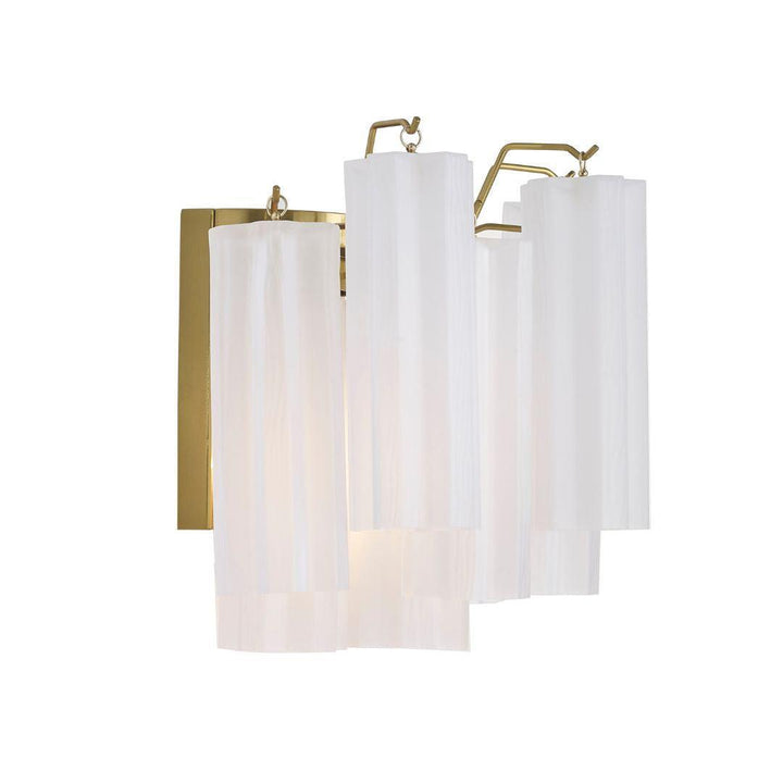Odelle Collection - Wall Sconce Light - White & Satin Brass - W:36cm