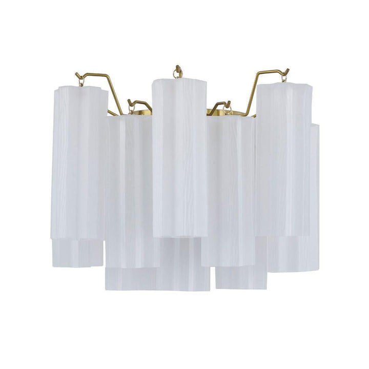 Odelle Collection - Wall Sconce Light - White & Satin Brass - W:36cm