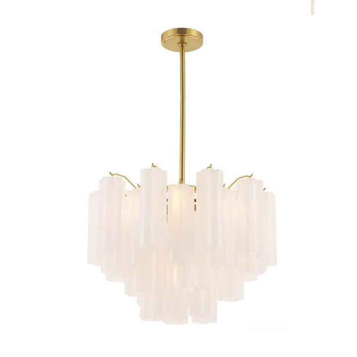 Odelle Collection - Ring Chandelier - White & Satin Brass - W:50cm