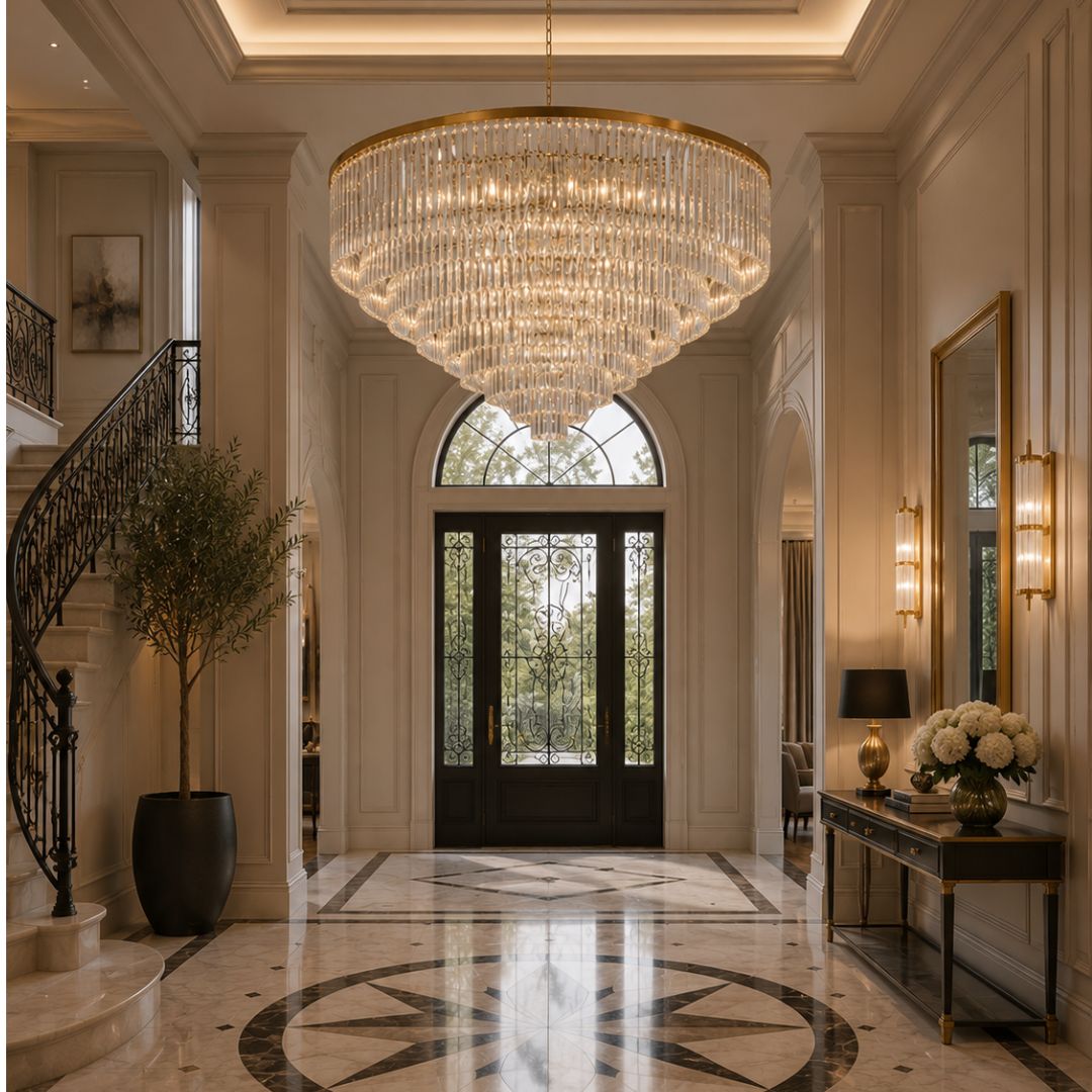 Odeon (Oasis) Chandelier- Large 9 Layer - Gold Finish - W:130cm