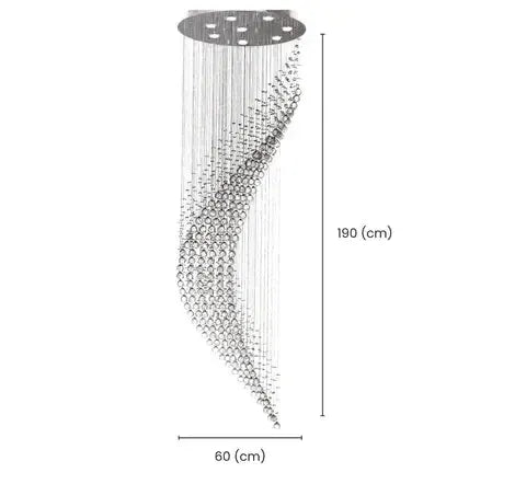 Contemporary Wave LED Chandelier Modern LED Chandelier- W:60cm H190cm