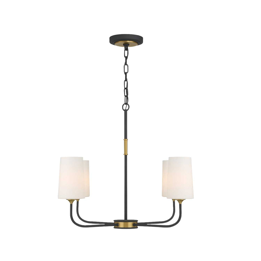 Royston Collection - 4 Light - Chandelier - Satin Brass & Matte Black- W:73.6cm