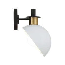 Load image into Gallery viewer, Gamma Collection - Wall Light - Matte Black &amp; Satin Brass
