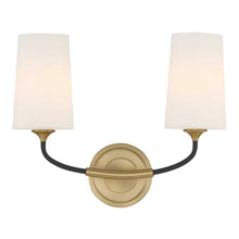 Load image into Gallery viewer, Royston Collection - 2 Light - Wall Sconce - Satin Brass &amp; Matte Black

