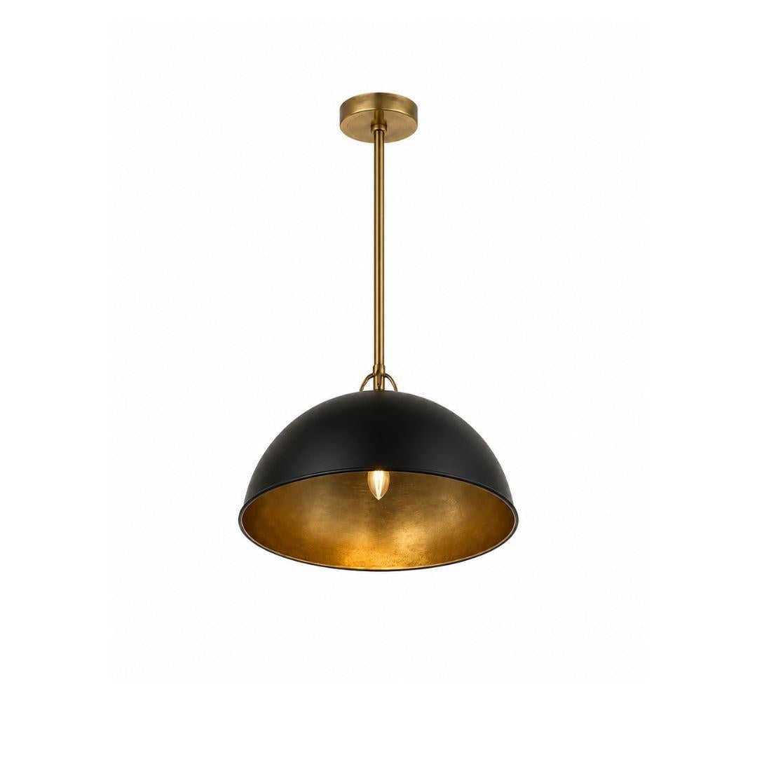 Trenton Collection - Pendant Chandelier - Satin Brass & Black - W:30cm