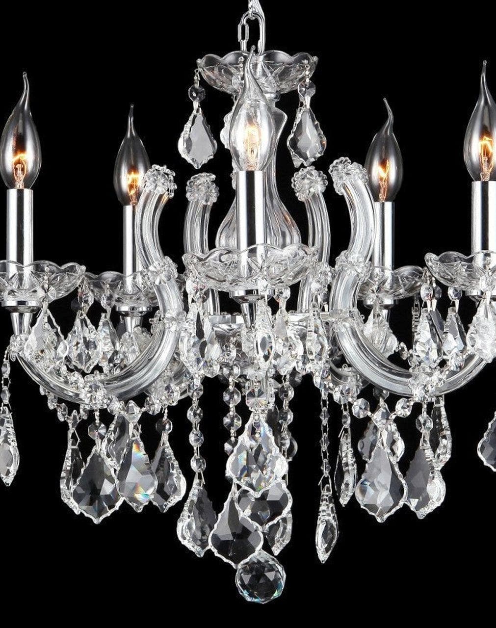 Maria Theresa 5 Light Crystal Chandelier - CHROME - Designer Chandelier Australia