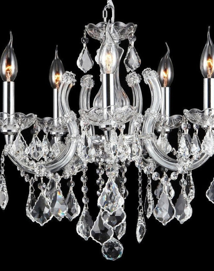 Maria Theresa 5 Light Crystal Chandelier - CHROME - Designer Chandelier Australia