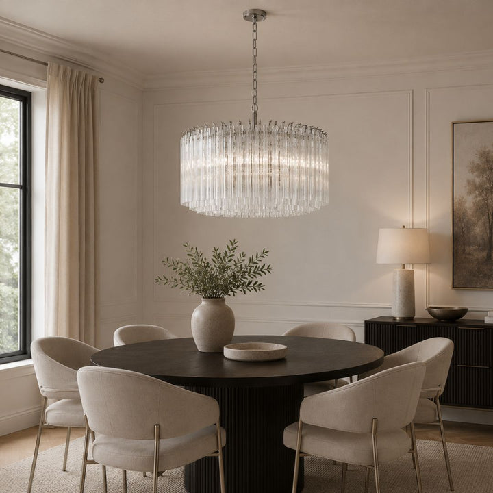 Xavier Collection - 7 Lights Chandelier - Polished Nickel - W:60cm