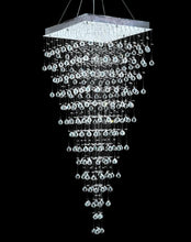 Load image into Gallery viewer, Square Cluster LED Crystal Chandelier - Width:70cm Height:180cm
