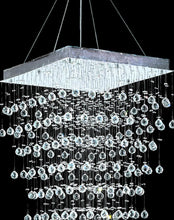 Load image into Gallery viewer, Square Cluster LED Crystal Chandelier - Width:70cm Height:180cm
