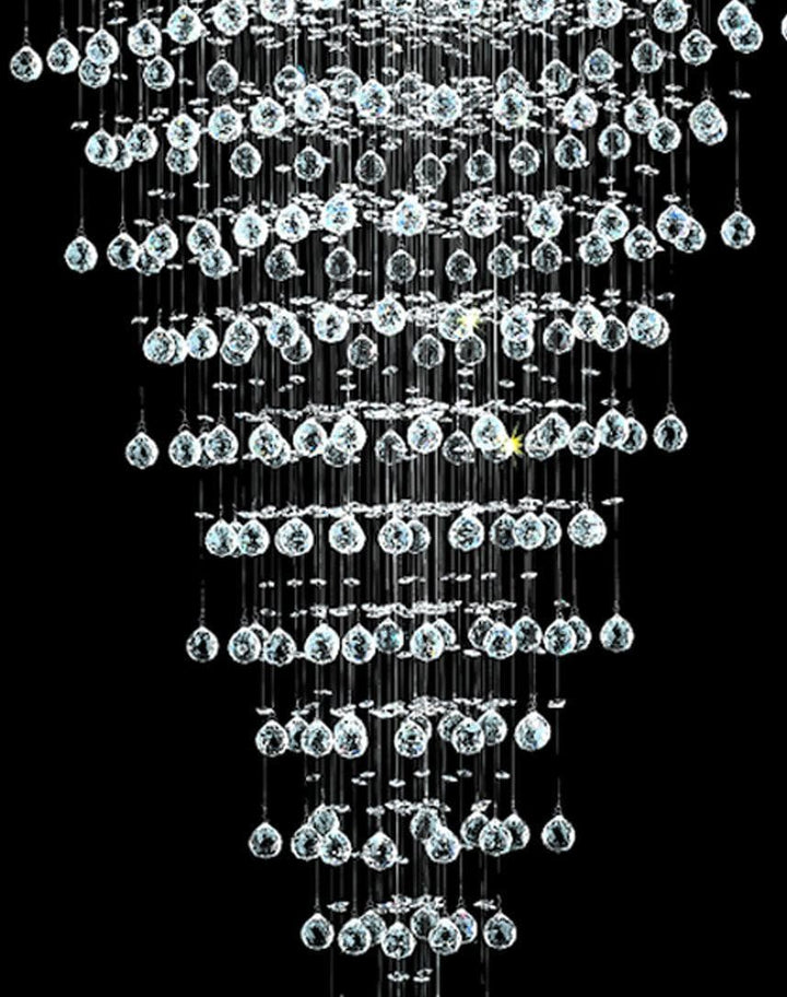 Square Cluster LED Crystal Chandelier - Width:70cm Height:180cm