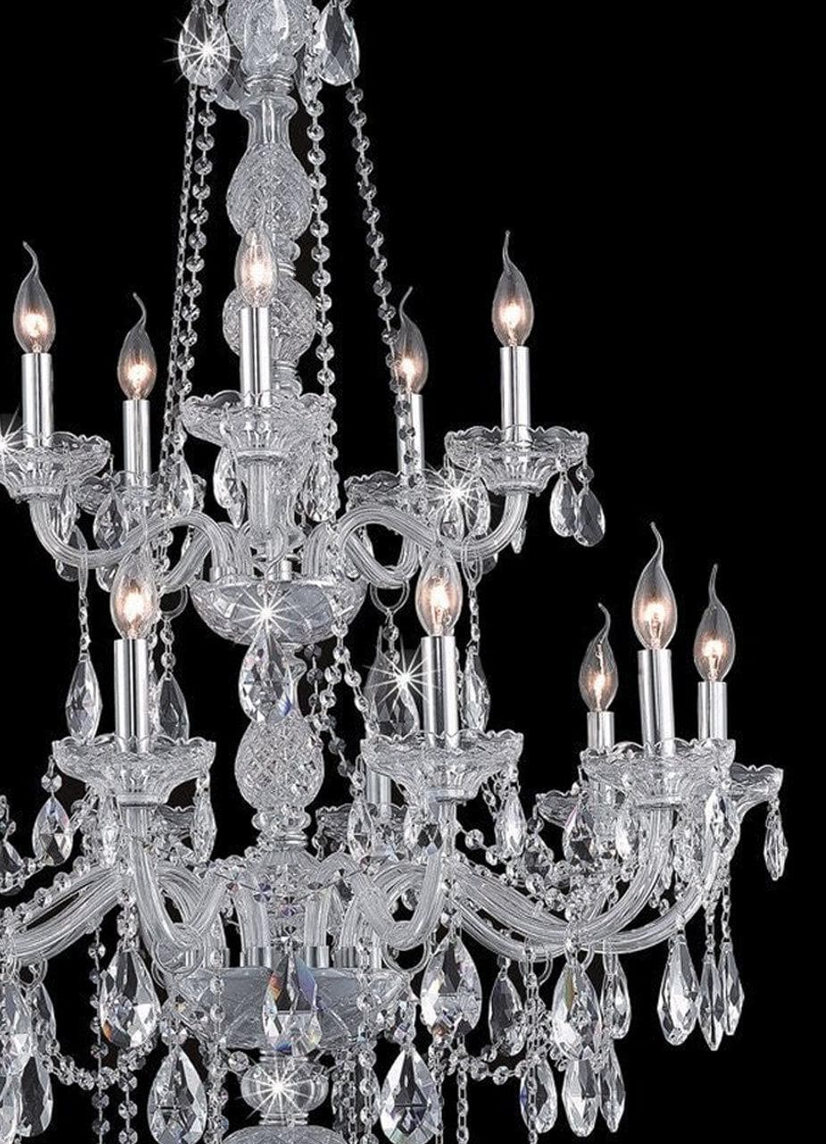 Bohemian Elegance 15 Light Crystal Chandelier- CHROME