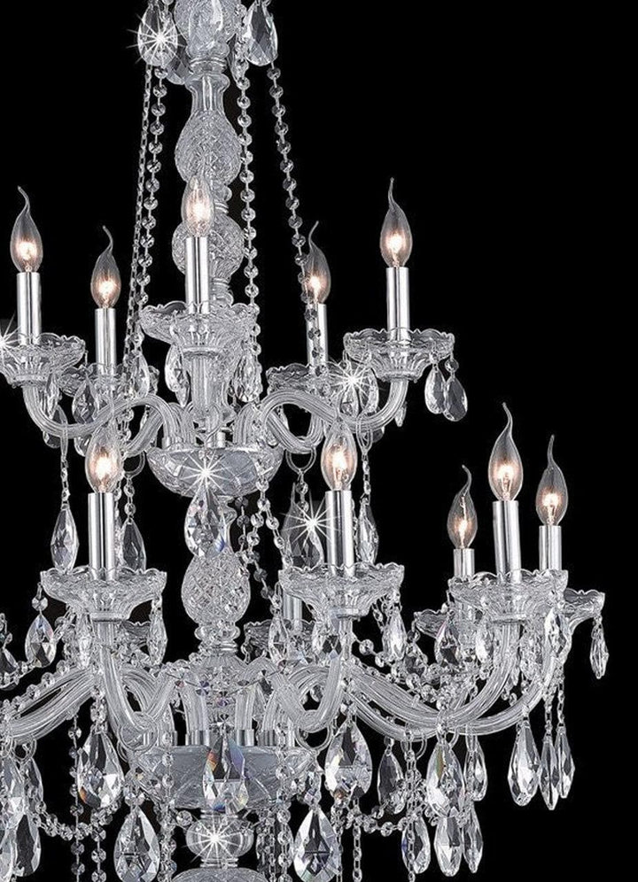 Bohemian Elegance 15 Light Crystal Chandelier- CHROME