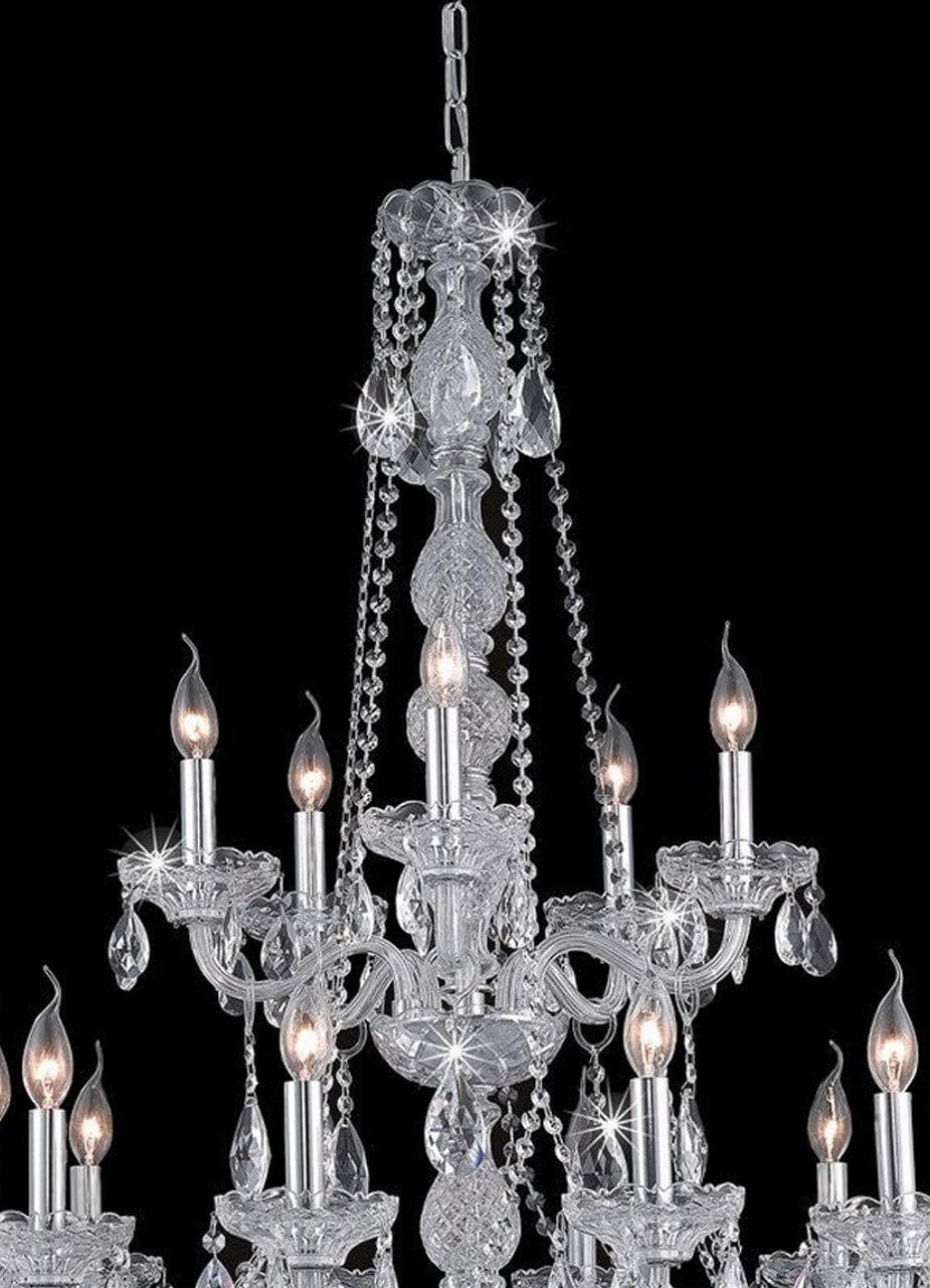 Bohemian Elegance 15 Light Crystal Chandelier- CHROME
